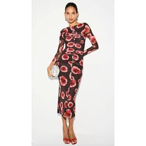 Suboo Frida Ruched Front Midi Dress Size M